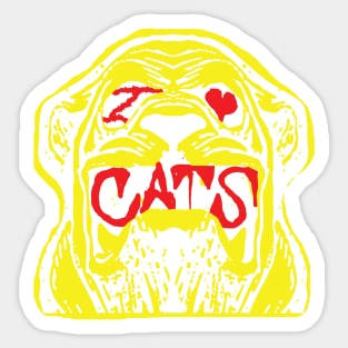 Ugly Bulldog I Love Cats Sticker